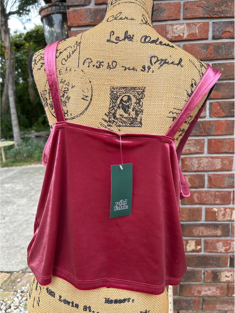 Wild Fable Women's Velvet Tank Top in Burgundy, Size XXL